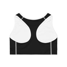 Trendy Black Sports Bra with Fun Design for Active Lifestyle