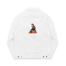 Embroidered Unisex Denim Jacket, Trendy White Jean Jacket for Casual Wear, Festival Outfit, Gift for Her, Street Style, Unique Fashion