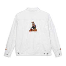 Embroidered Unisex Denim Jacket, Trendy White Jean Jacket for Casual Wear, Festival Outfit, Gift for Her, Street Style, Unique Fashion