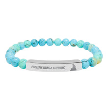 Engraved Natural Stone Stretch Bar Bracelet — Personalized Beaded Healing Stone Bracelet