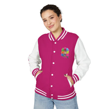 Unisex Heavyweight Letterman Jacket with Colorful Character Design, Casual Outerwear for Teens, Trendy Gift for Fashion Lovers, [...]