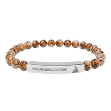 Engraved Natural Stone Stretch Bar Bracelet — Personalized Beaded Healing Stone Bracelet