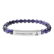 Engraved Natural Stone Stretch Bar Bracelet — Personalized Beaded Healing Stone Bracelet