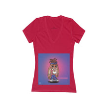 Women's Jersey Short Sleeve Deep V-Neck Tee