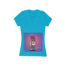 Women's Jersey Short Sleeve Deep V-Neck Tee