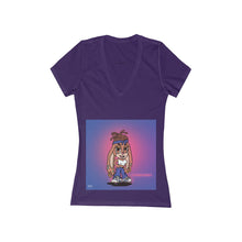 Women's Jersey Short Sleeve Deep V-Neck Tee