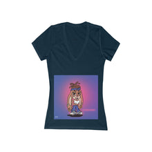 Women's Jersey Short Sleeve Deep V-Neck Tee