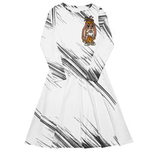 All-over print long sleeve midi dress
