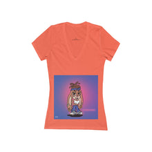 Women's Jersey Short Sleeve Deep V-Neck Tee